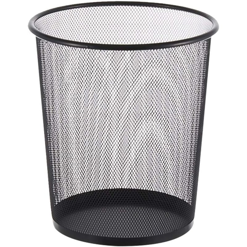 GENERICO - Papelera Oficina Malla Negro mediano 26.5 x 28cm