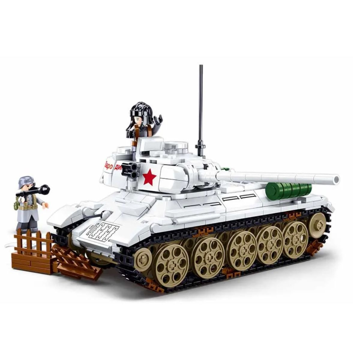 SLUBAN - Tanque Ruso WWII T-3485 Blanco compatible Lego