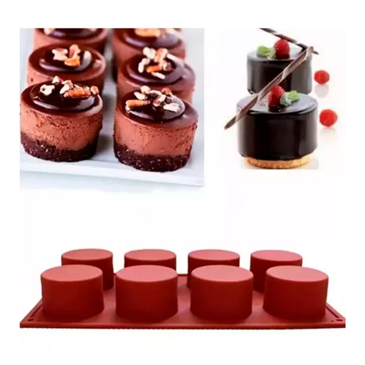 GENERICO - Molde Silicona Cilindros Para Alfajor Repostería