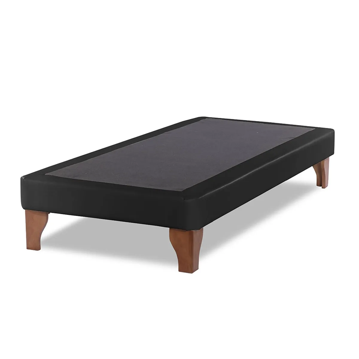 LATAM HOME - Base Europea Latam Home Zen Negra 1.5 Plazas Con Patas De Madera