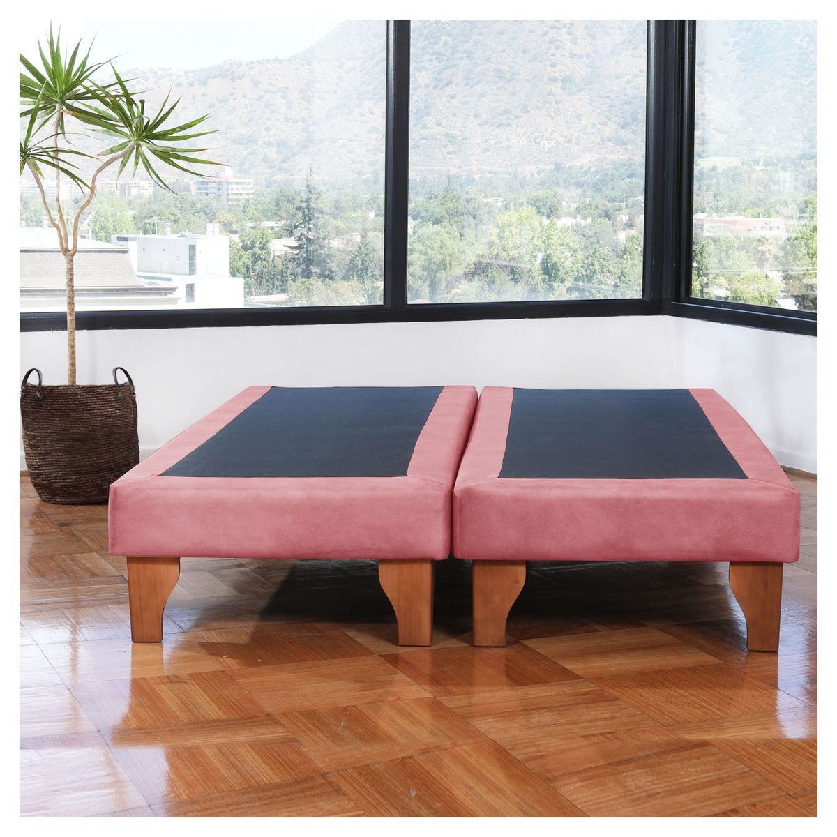 LATAM HOME - Base Europea Zen Tela Palo Rosa 2 Plazas