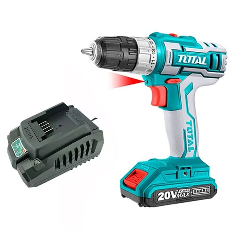 TOTAL TOOLS - taladro atornillador inalambrico 10mm 20v.