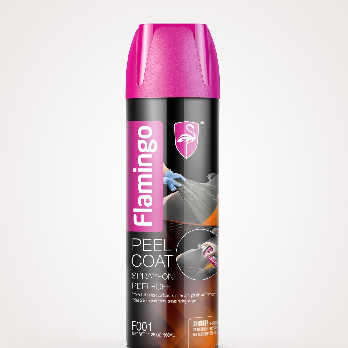 FLAMINGOS - Pintura Spray Removible Negro Brillante 500ml Flamingochile
