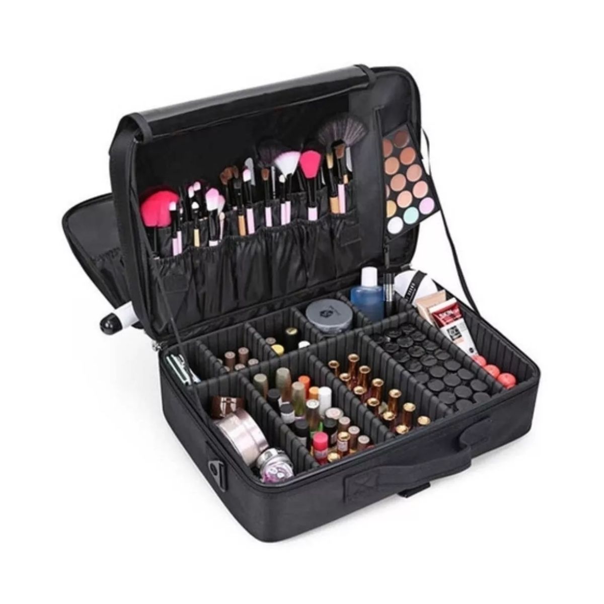 GENERICO - Maleta Negra Maquillaje Portatil Cosmetología Negro Gms