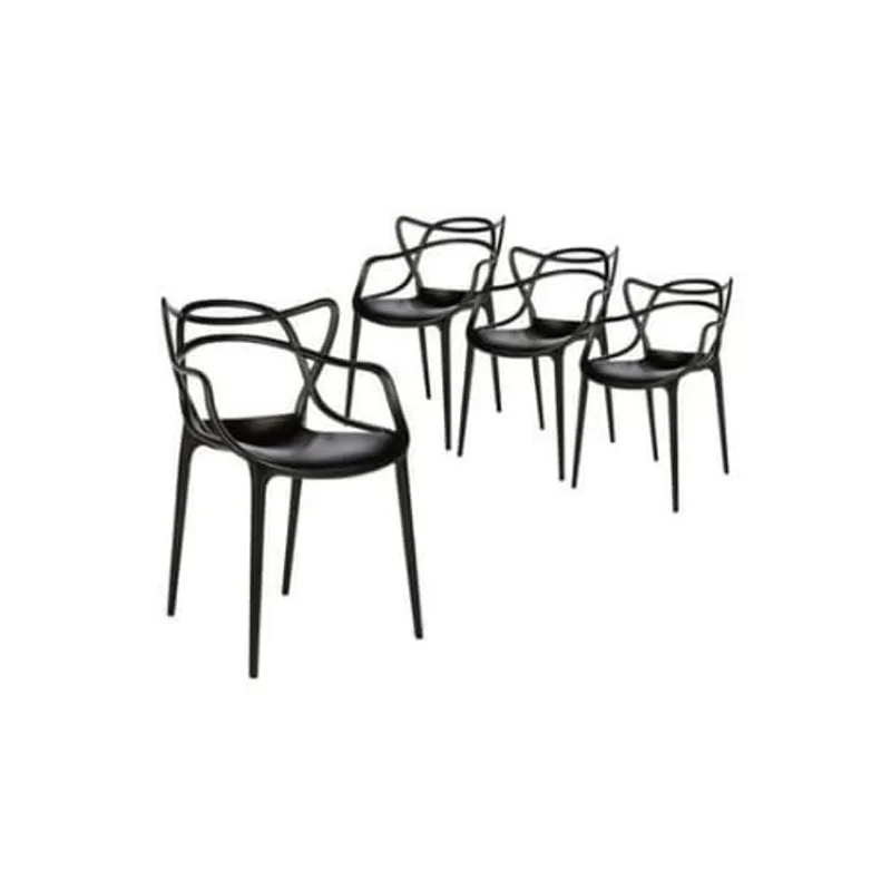 GENERICO - Pack 4 Sillas HILF black de comedor