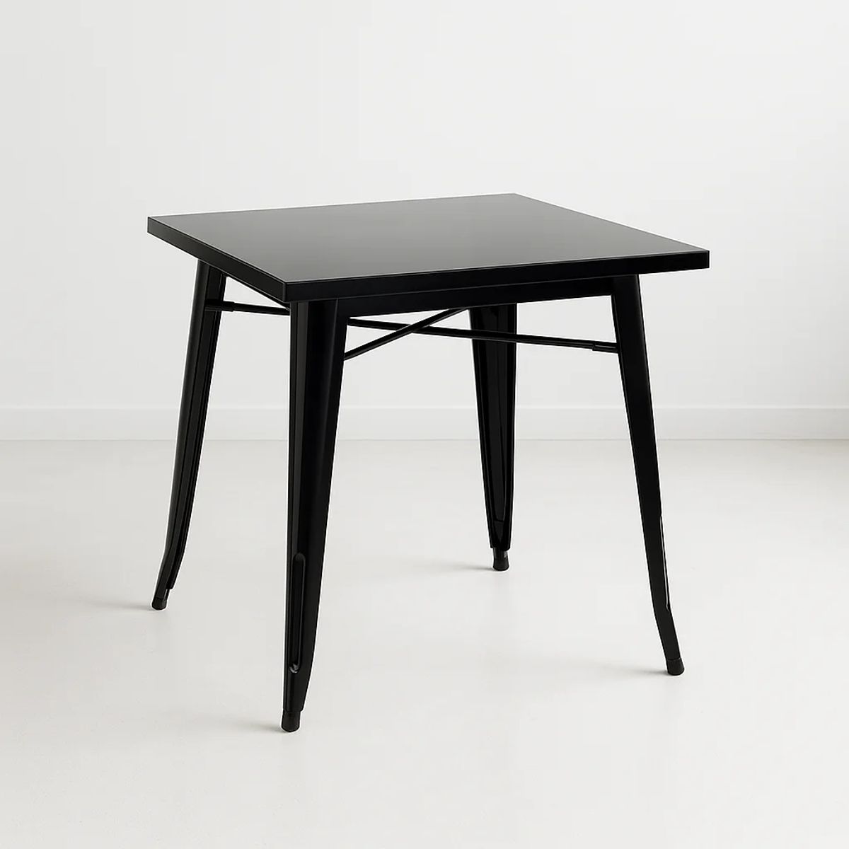 KLIK - Mesa Tolix de Acero 80x80cm para Bar o Terraza o Restaurant - Negra KLIK