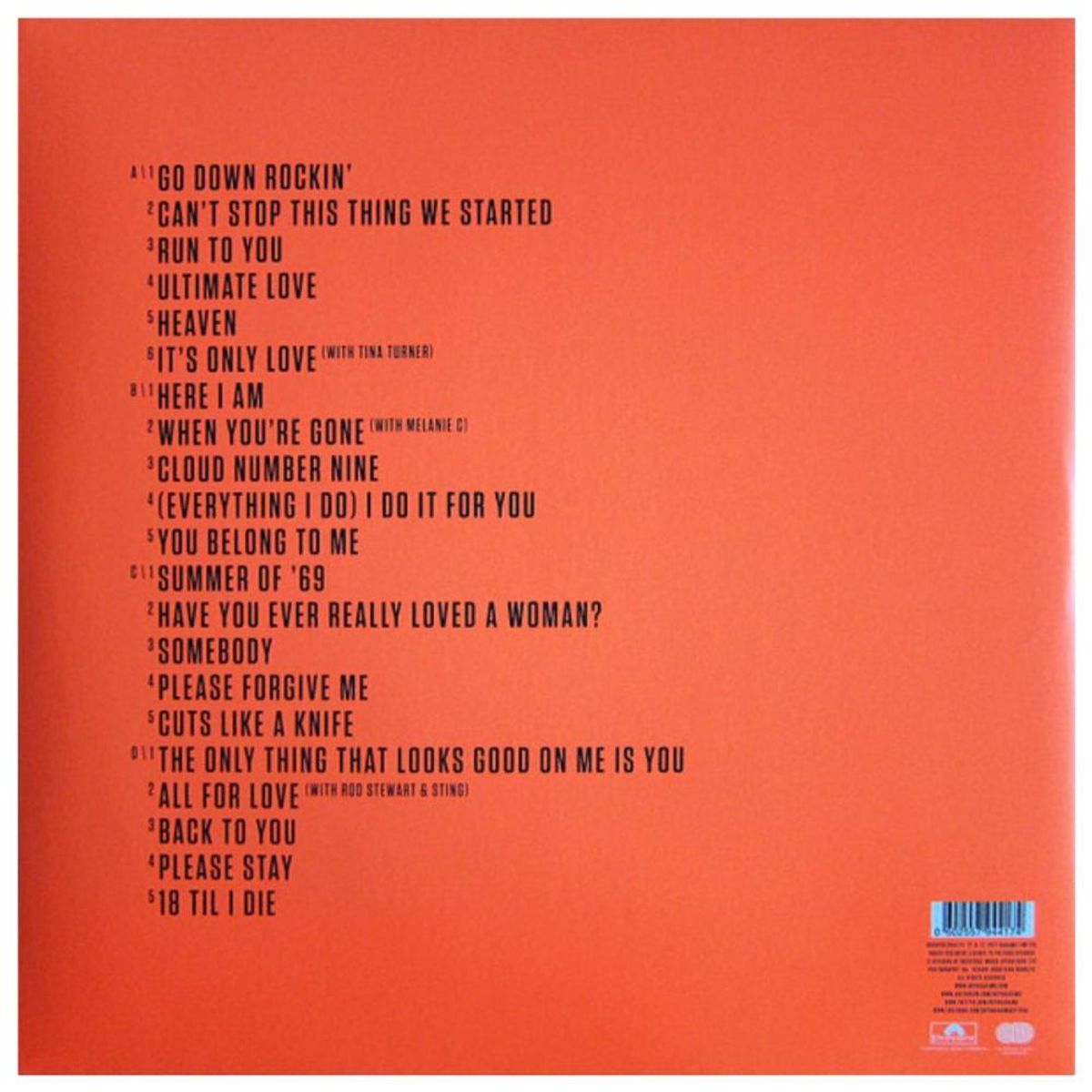 HITWAY MUSIC - BRYAN ADAMS - ULTIMAT (2LP) - VINILO HITWAY MUSIC