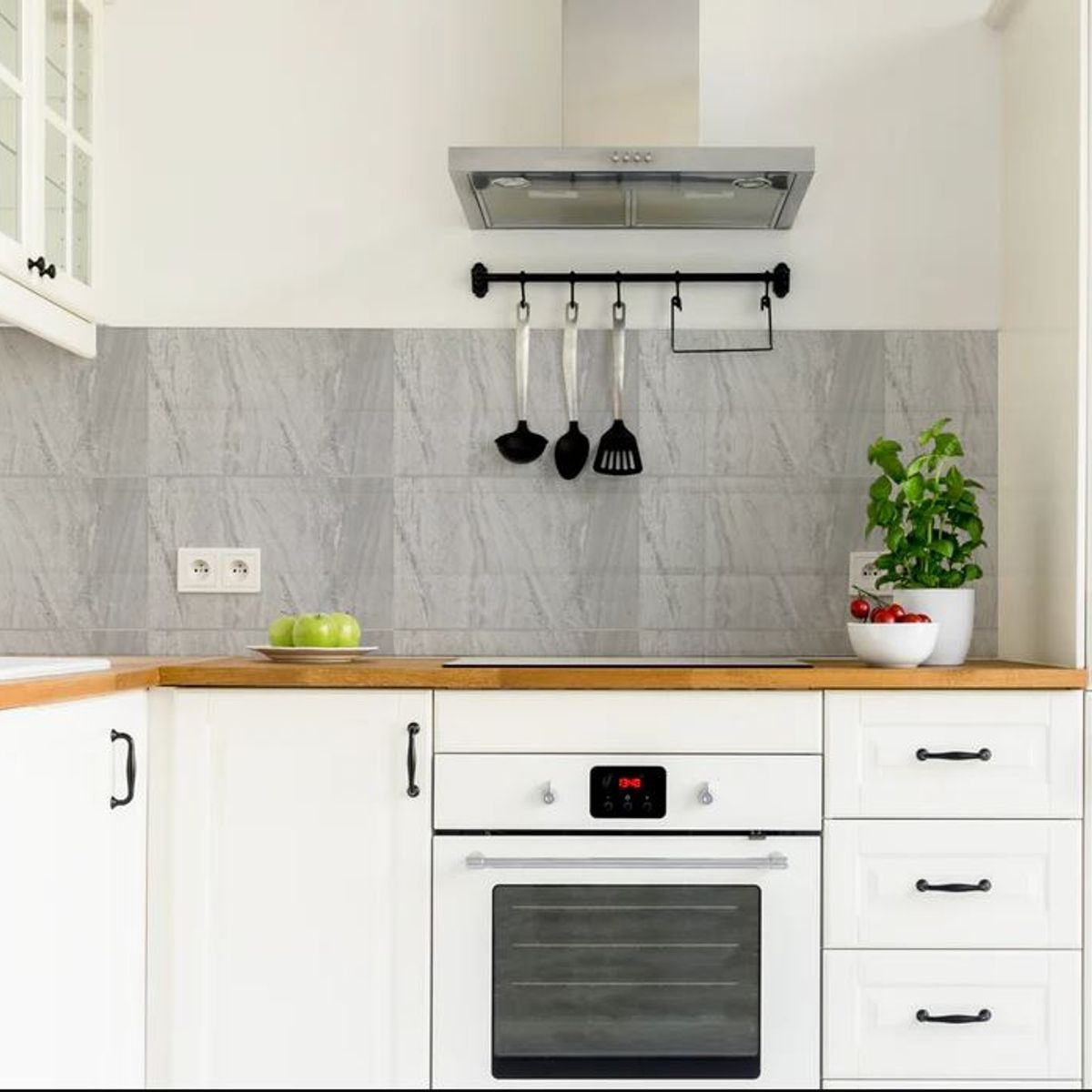 DEKOFIX - Baldosas 25x40 autoadhesivas para muro modelo VENATO PLATA