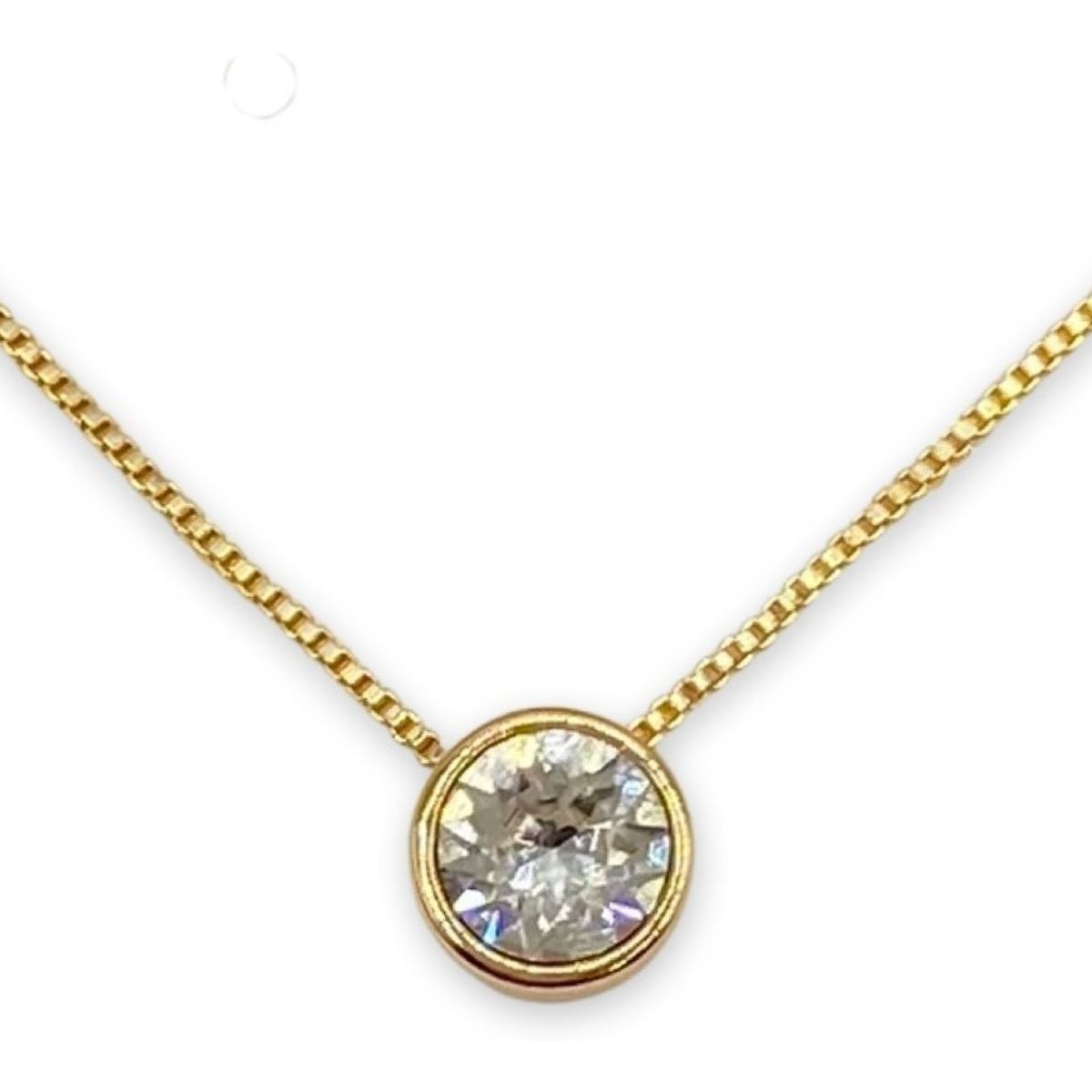 GENERICO - Collar Punto De Luz Swarovski Elements Cristal Baño Oro Rosa