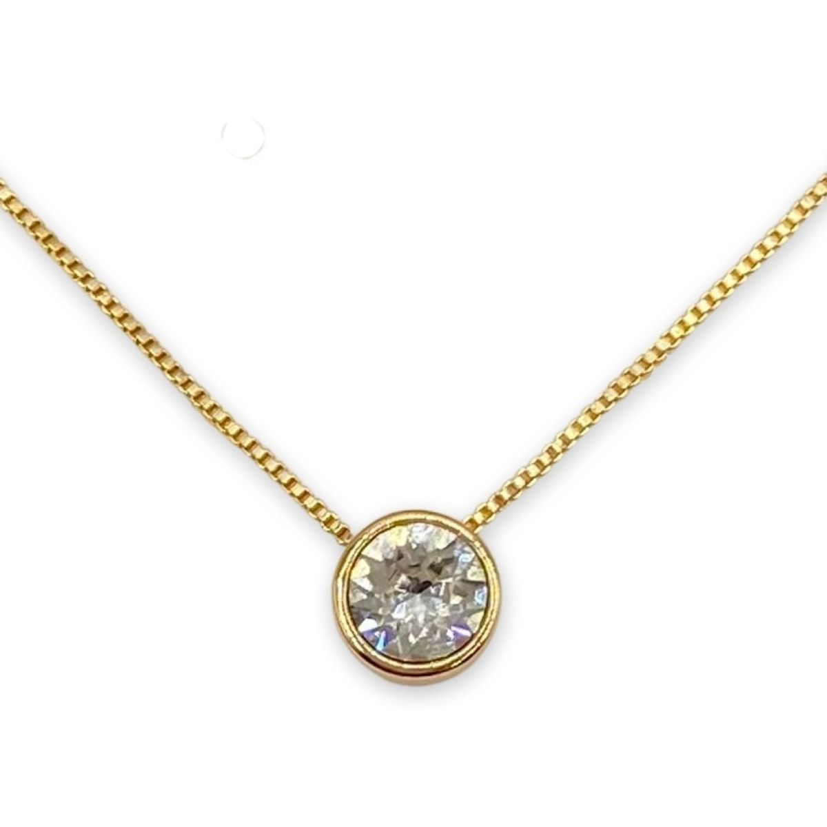 GENERICO - Collar Punto De Luz Swarovski Elements Cristal Baño Oro Rosa