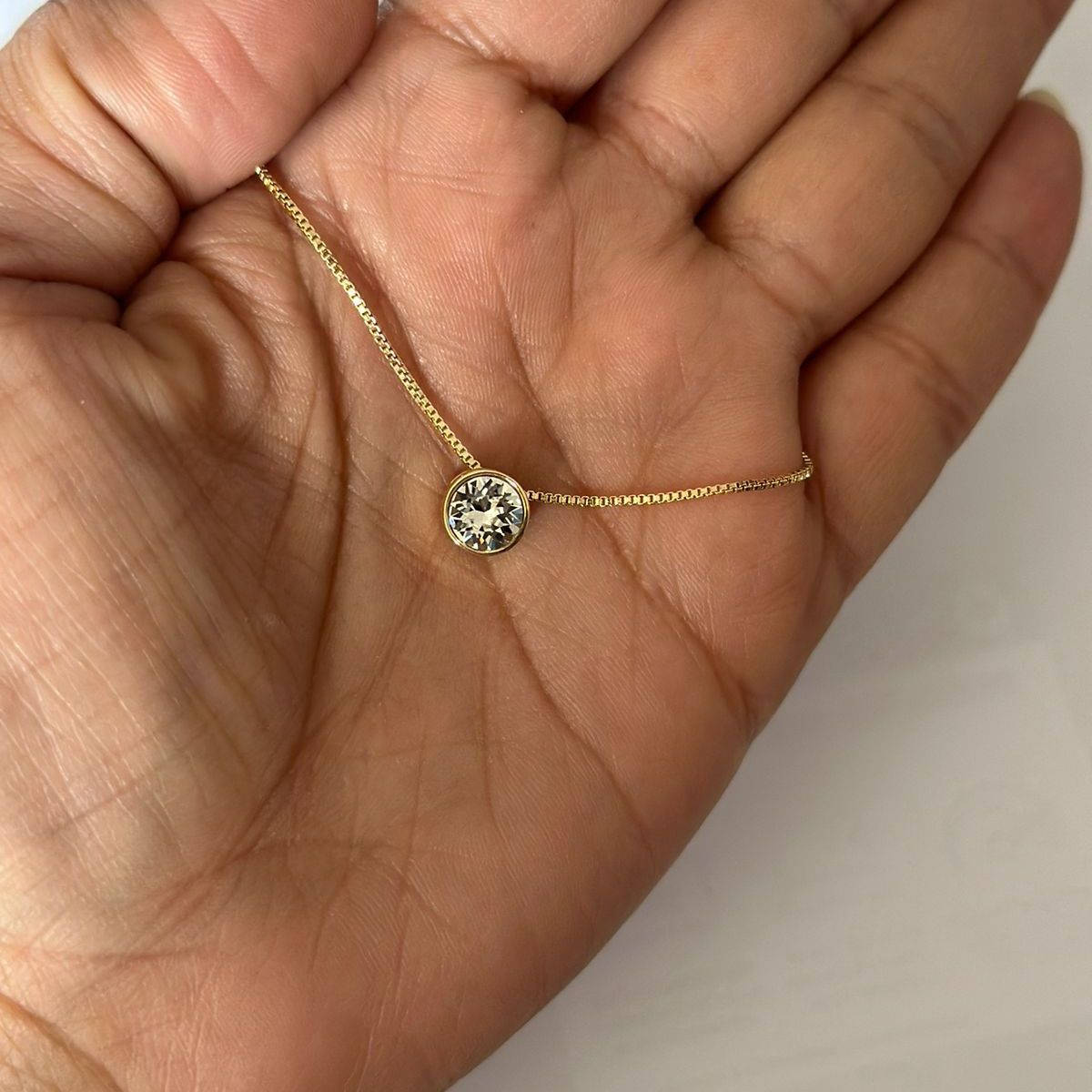 GENERICO - Collar Punto De Luz Swarovski Elements Cristal Baño Oro Rosa