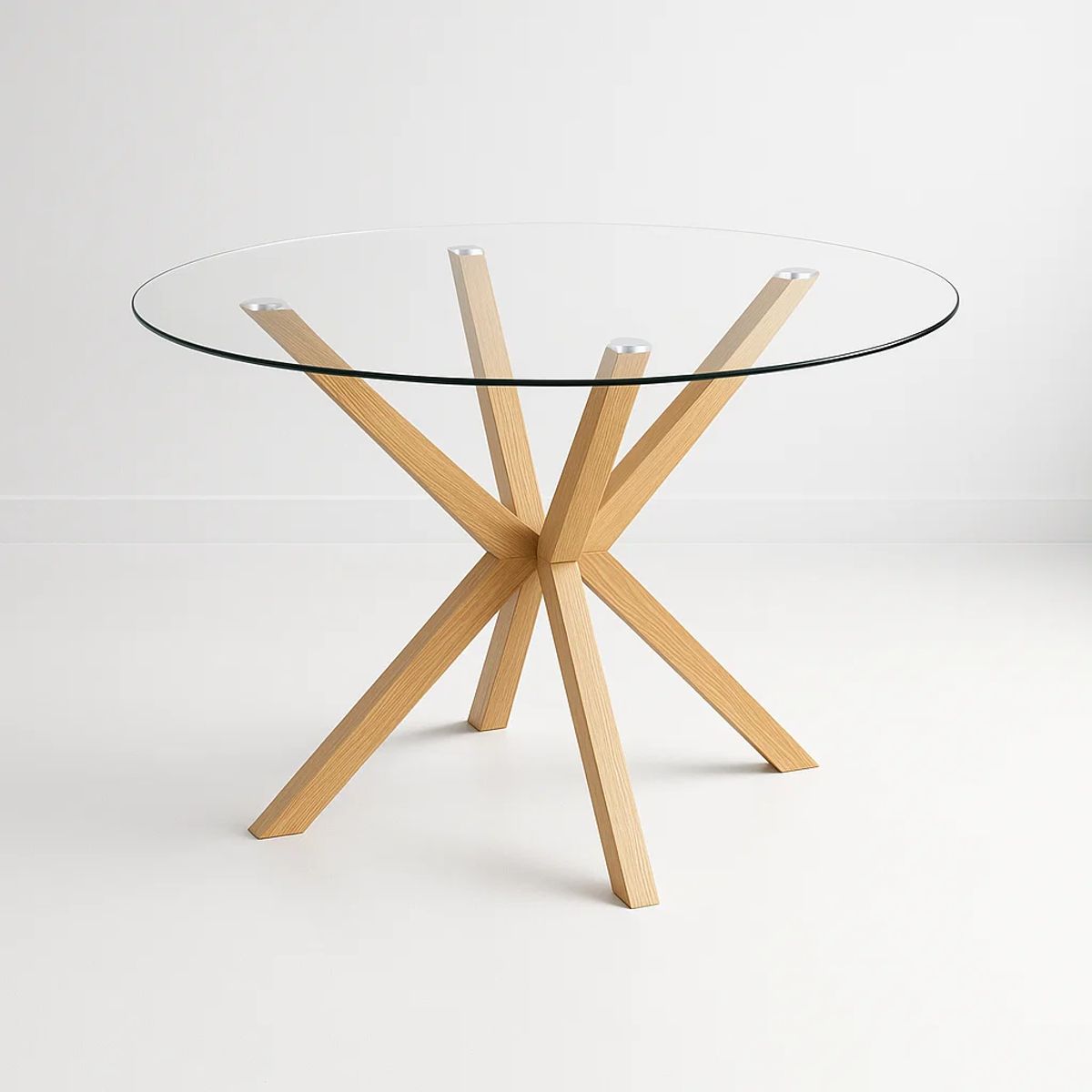 KLIK - Mesa de comedor redonda de vidrio Cross 120cm KLIK