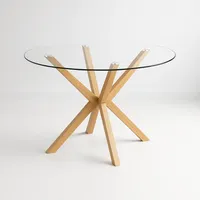 Mesa de comedor redonda de vidrio Cross 120cm