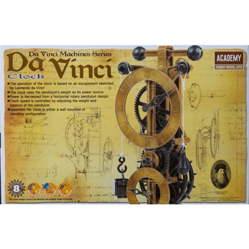 ACADEMY - ACADEMY 18150 DA VINCI CLOCK ( APPROX 9 PULG TALL ) ( SNAP )