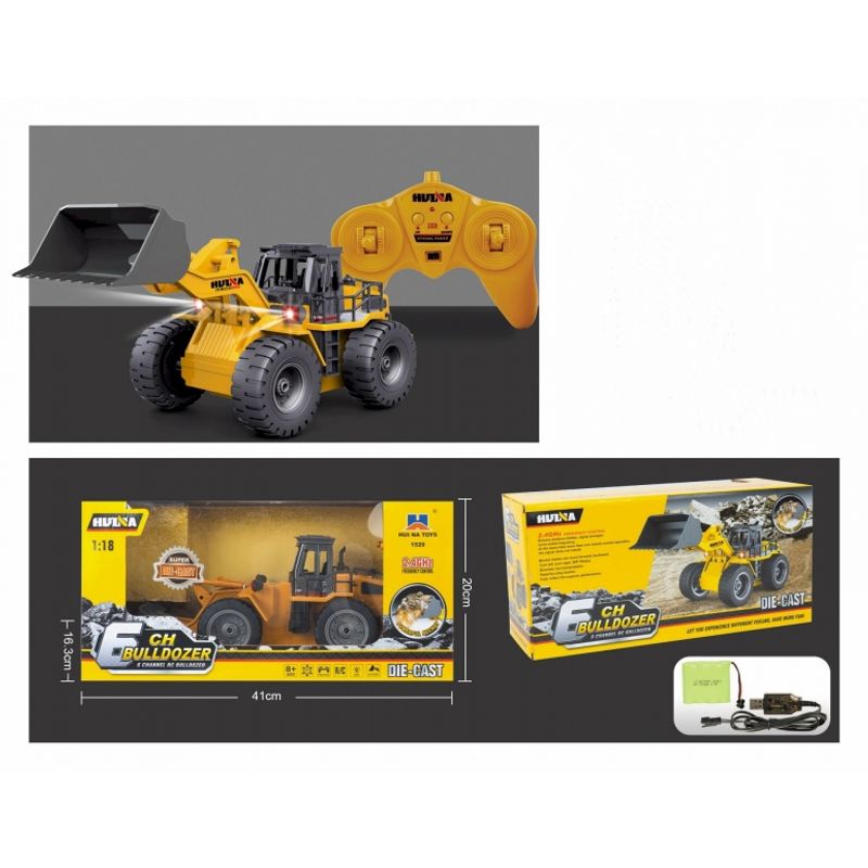 GENERICO - HUINA 1520 1-18 6CH RC ALLOY BULLDOZER