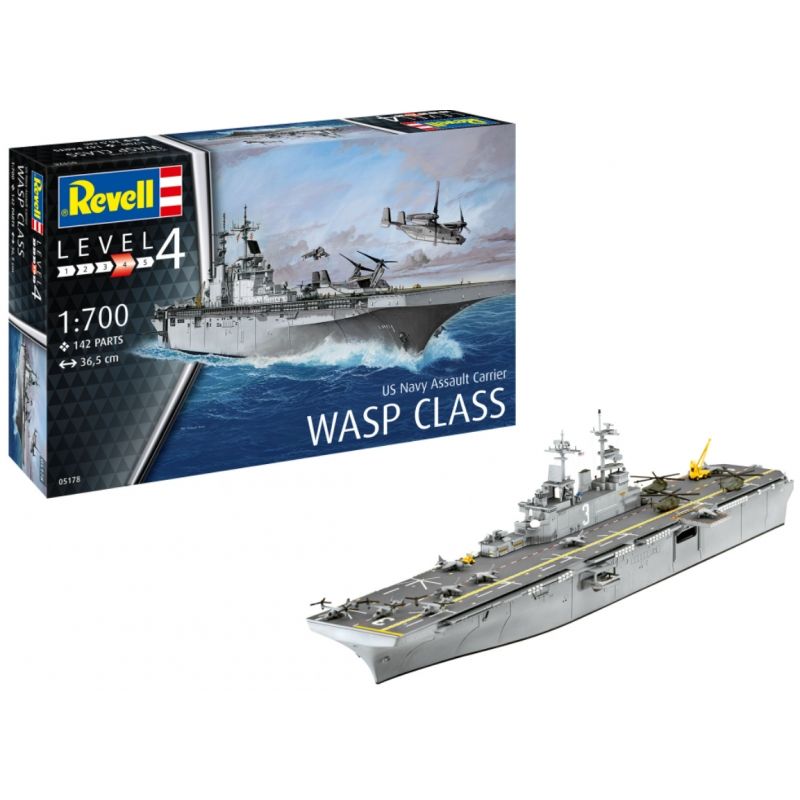 REVELL - REVELL 05178 US NAVY ASSAULT CARRIER WASP CLASS 1-700