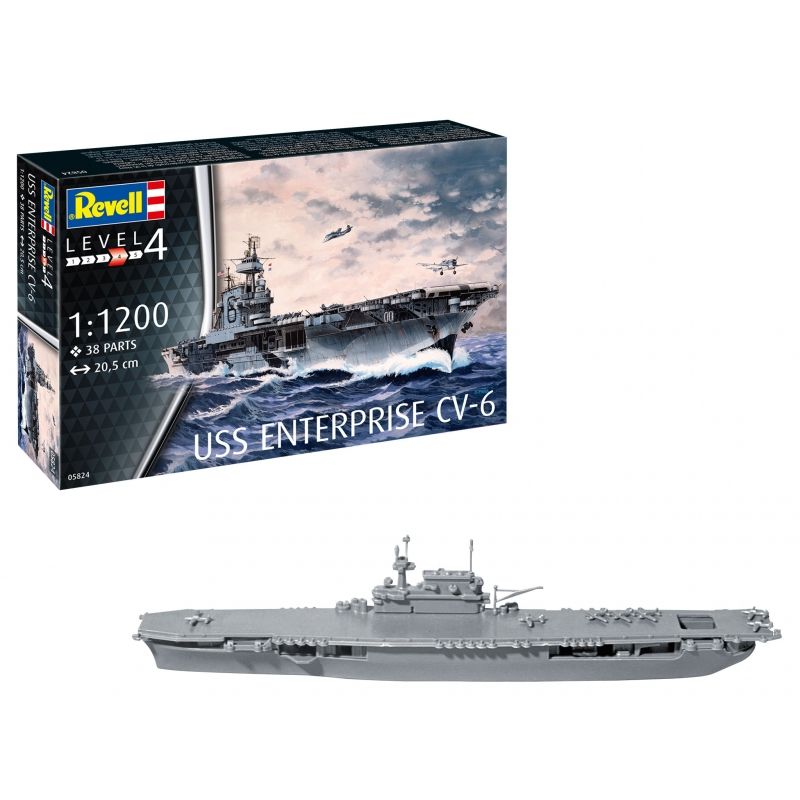REVELL - REVELL 65824 MODEL SET USS ENTERPRISE CV 6 1-1200-