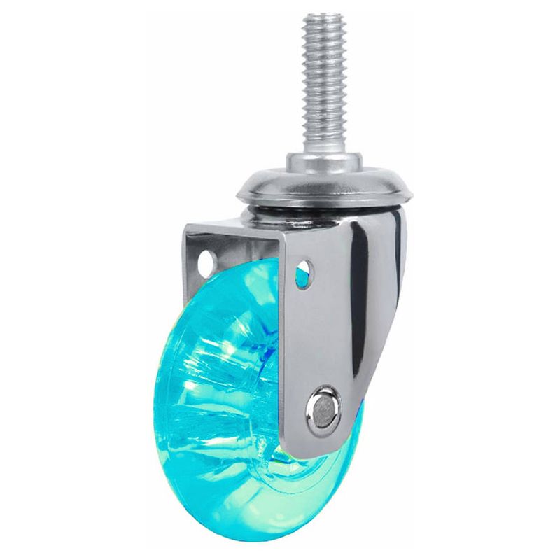 GENERICO - Pack 2 Ruedas Gel 100mm - Azul - Hilo 3/8"- Para muebles