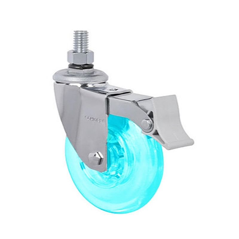 GENERICO - Pack 2 Ruedas Gel 100mm con freno - Azul - Hilo 3/8"- Para muebles