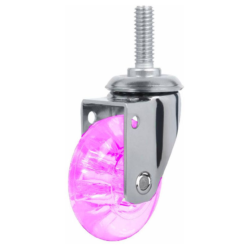 GENERICO - Pack 2 Ruedas Gel 75mm - Rosado - Hilo 3/8"- Para muebles