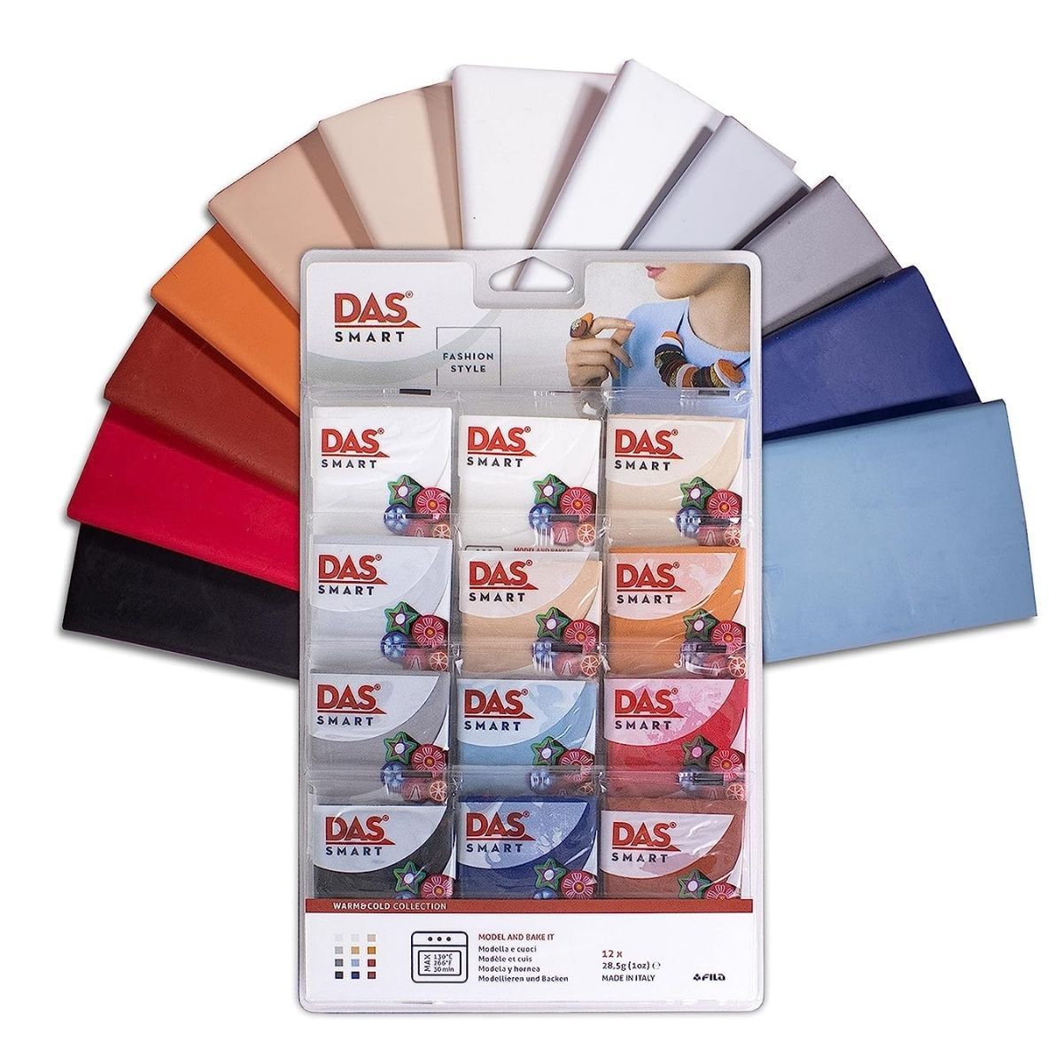 GENERICO - Arcilla Das Smart Set 12 Colores Calidos Y Frios