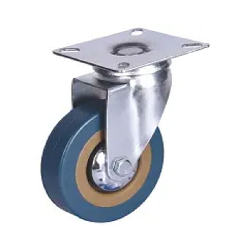 GENERICO - Pack 2 ruedas Goma Gris 2,5" - Base Giratoria