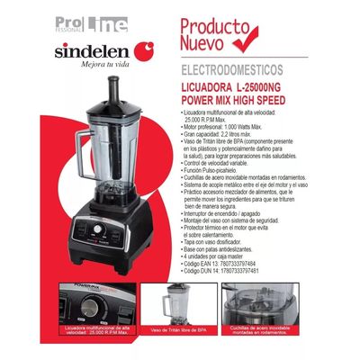 Imagen 2 del producto Licuadora Juguera Pica Hielo Power Mix L-25000 1000w