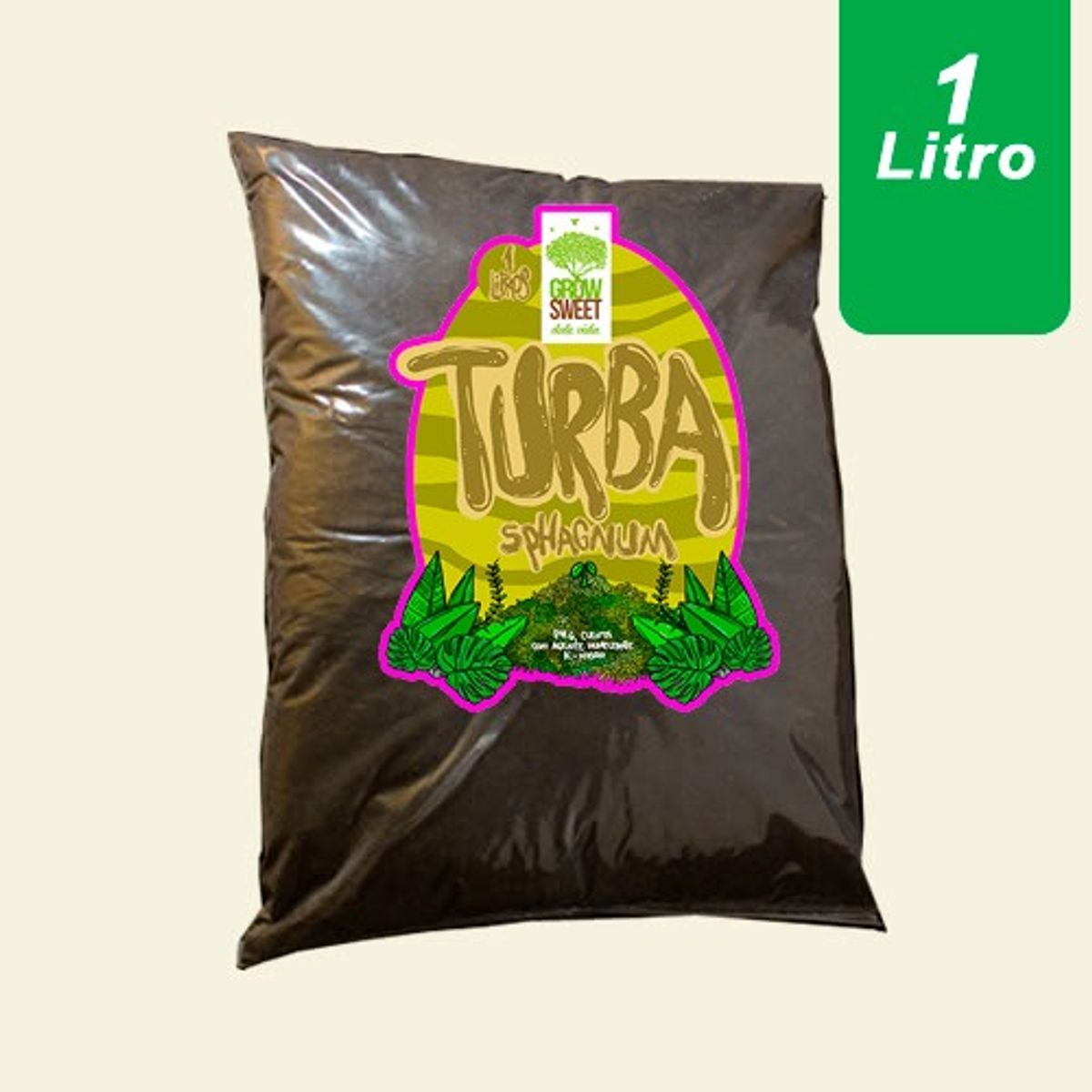 GROW SWEET - Turba Rubia Sphagnum Sin Fertilizar, Semillera, 1 Litro