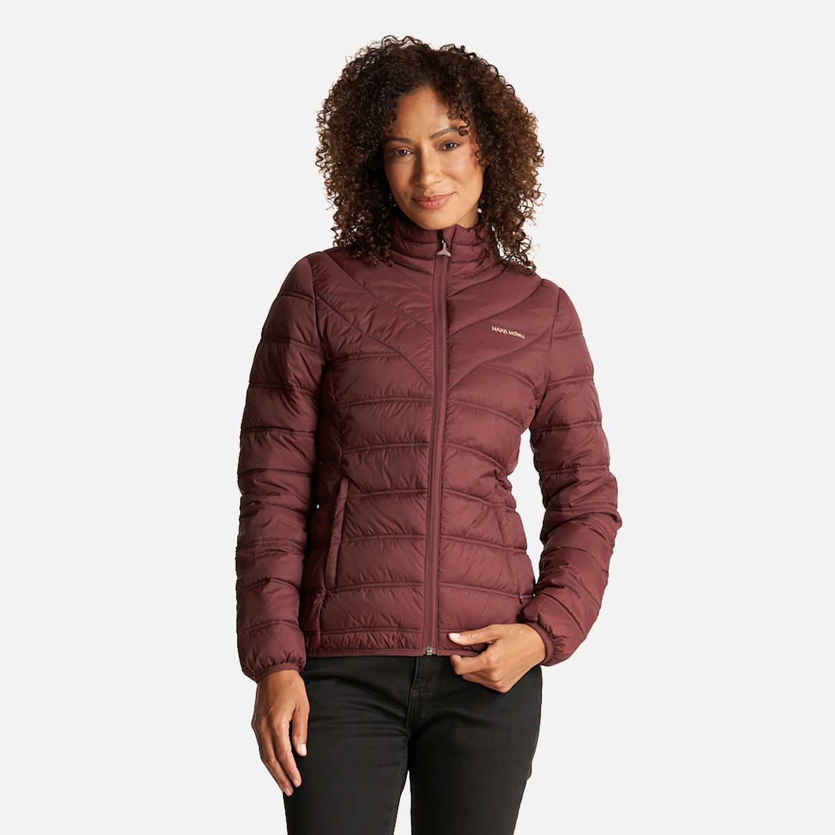 HAKA HONU - Chaqueta Mujer Ultraliviana Burdeo Haka Honu
