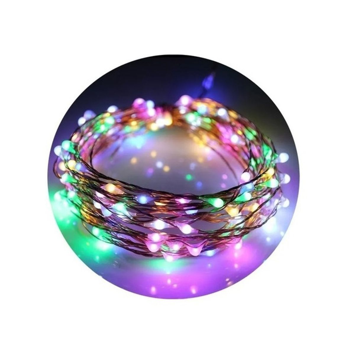 GENERICO - Guirnalda Multicolor 200 Led Alambre Hada 20mts