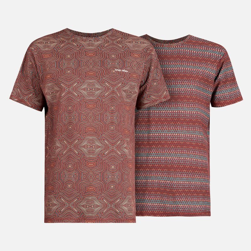HAKA HONU - Polera Hombre Bi-curioso Print Burdeo Haka Honu