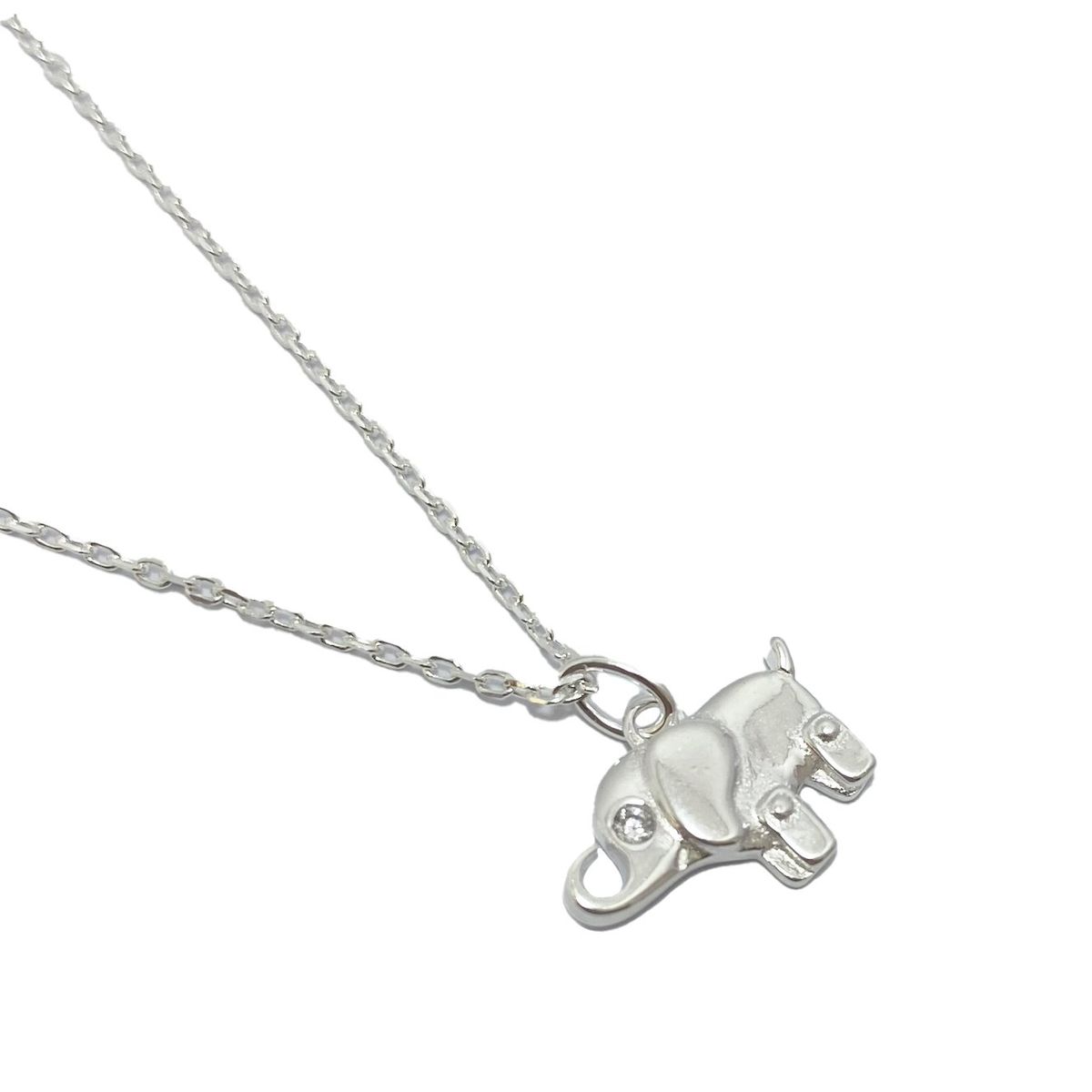 COGGIOLA - Collar Elefante Ojo Circón Plata Fina 925