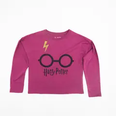 WARNER BROS - Polera Manga Larga Niña Morado Harry Potter