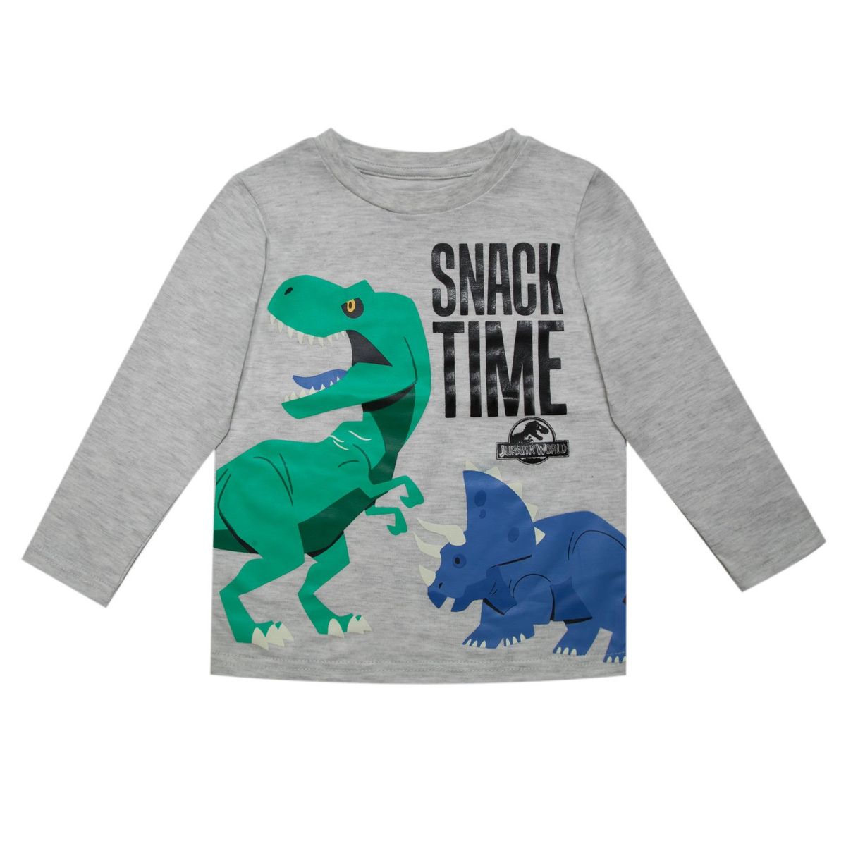 JURASSIC WORLD - Polera Manga Larga Niño Snack Gris Jurassic World
