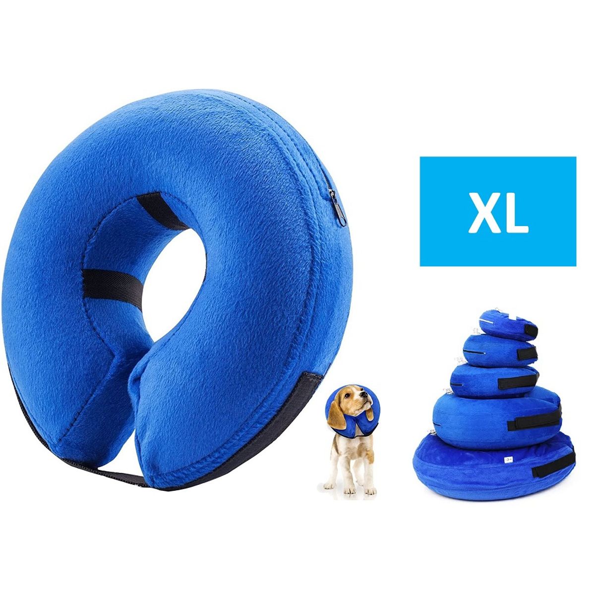 KERU - Collar Inflable Isabelino Anti Mordida Perros Gatos Talla XL