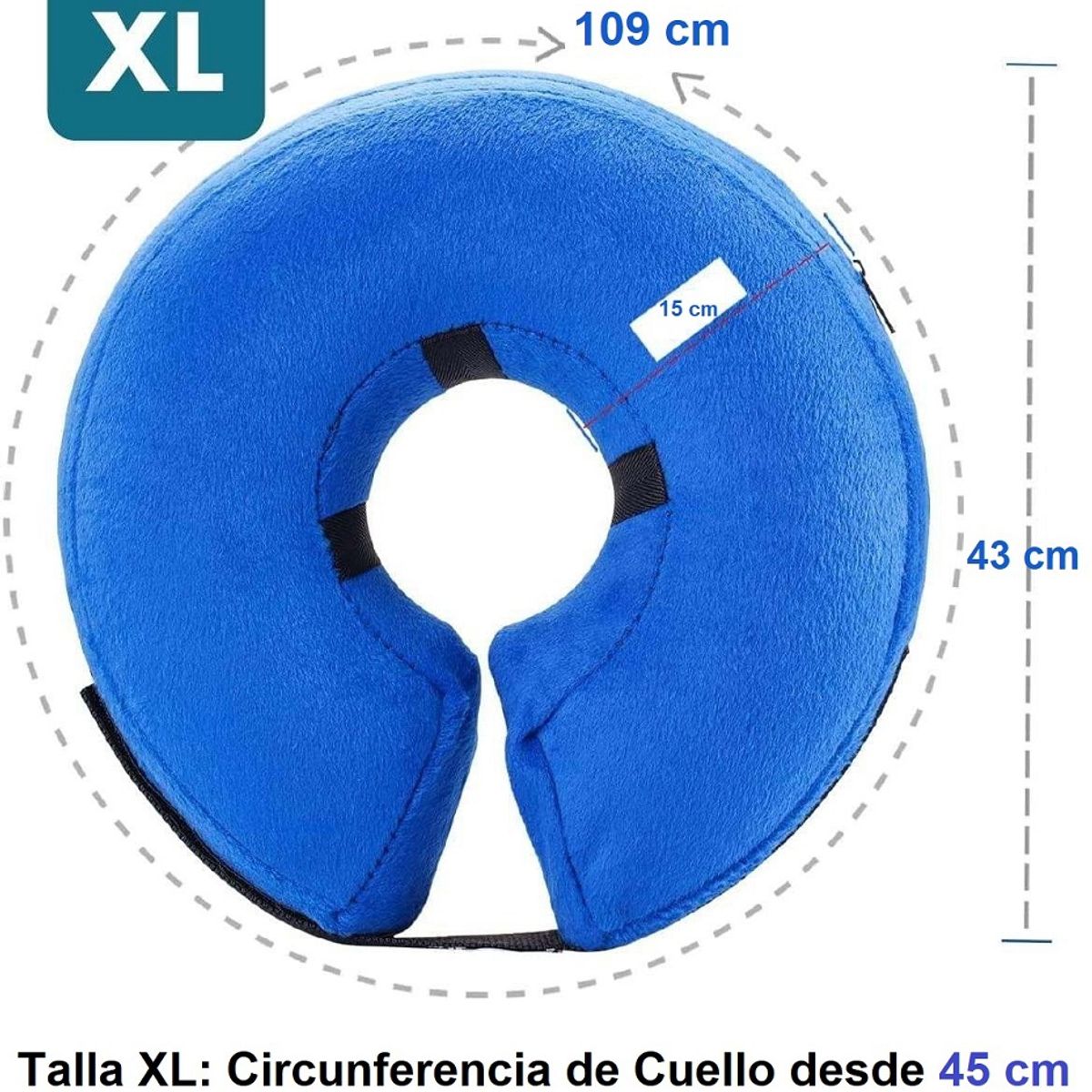 KERU - Collar Inflable Isabelino Anti Mordida Perros Gatos Talla XL