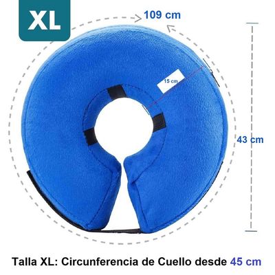 Imagen 2 del producto Collar Inflable Isabelino Anti Mordida Perros Gatos Talla XL