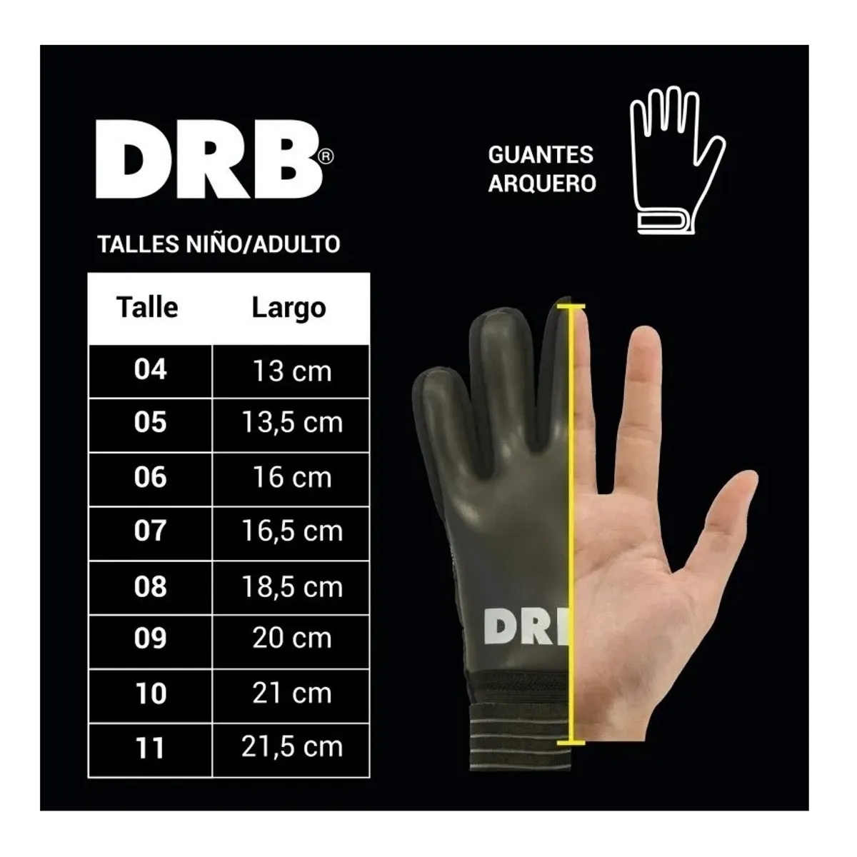 DRB - Guantes de Arquero Portero Con Ferulas Drb Diamond Latex Aleman 4mm