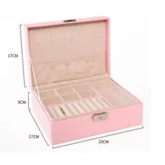 XTECH - Maletin Joyero 2 Niveles, Organizador De Joyas Rosa