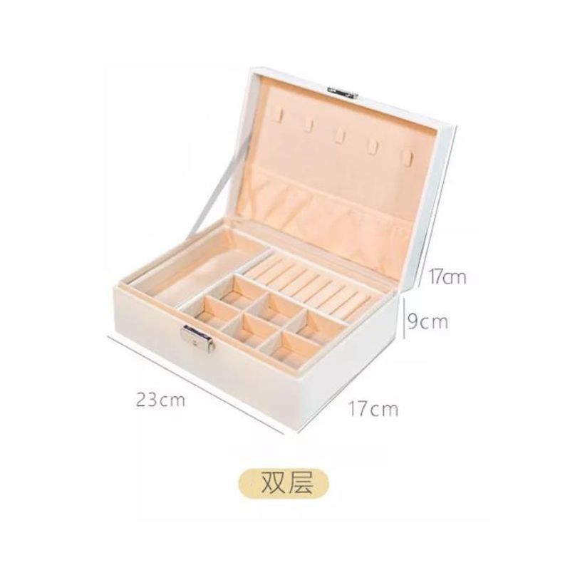 XTECH - Maletin Joyero 2 Niveles, Organizador De Joyas Blanco