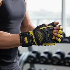 DRB - Guantes Gym Entrenamiento Pesas Gimnasio Tiger Pro Cuero S-M-L-XL