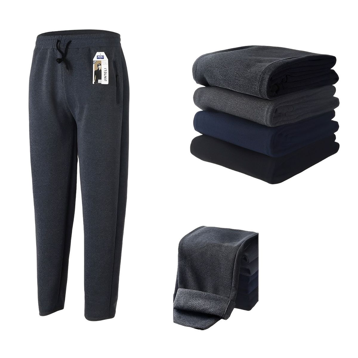 AGW - Pack 3 Pantalones Buzo Hombre Forrado Polar /sin Puño