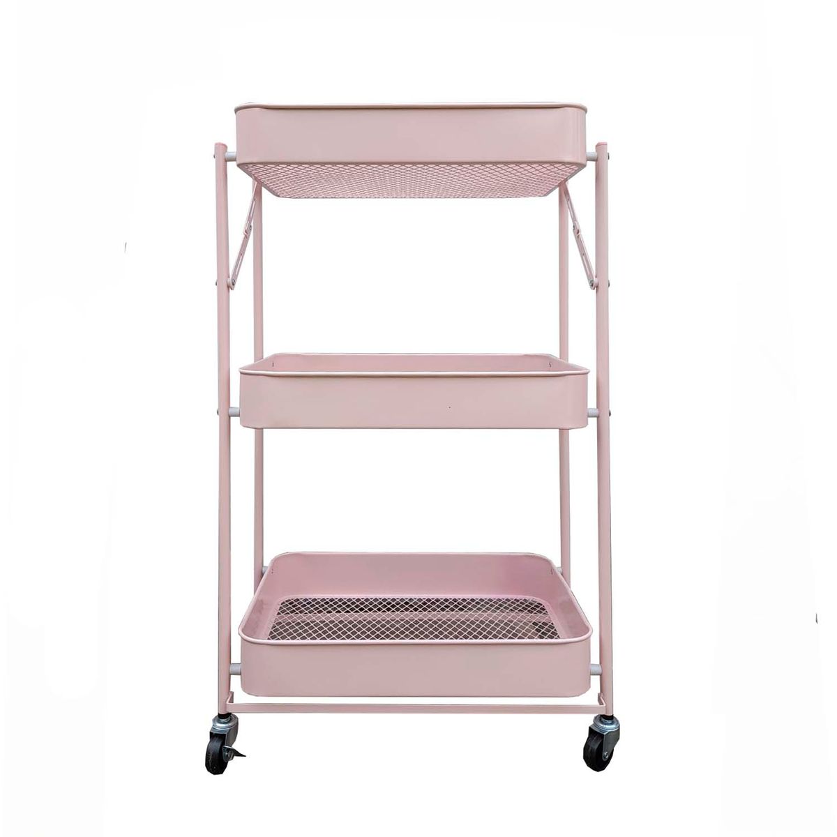 MOBITAT - Carro Organizador Plegable con Ruedas Rosa Mobitat