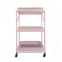 MOBITAT - Carro Organizador Plegable con Ruedas Rosa