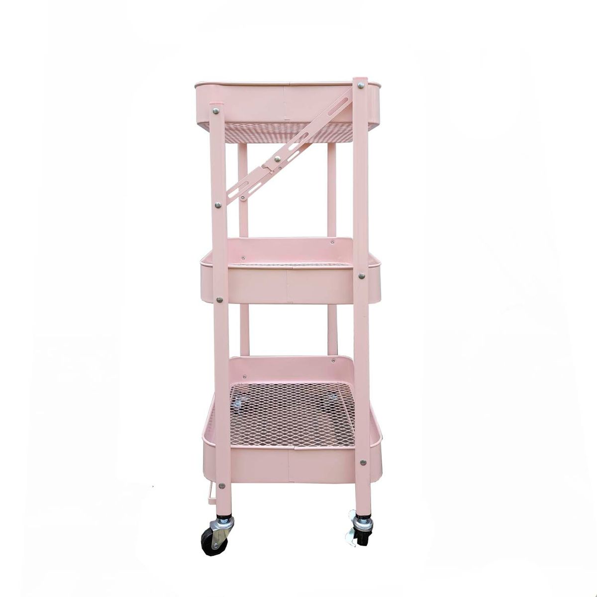 MOBITAT - Carro Organizador Plegable con Ruedas Rosa Mobitat