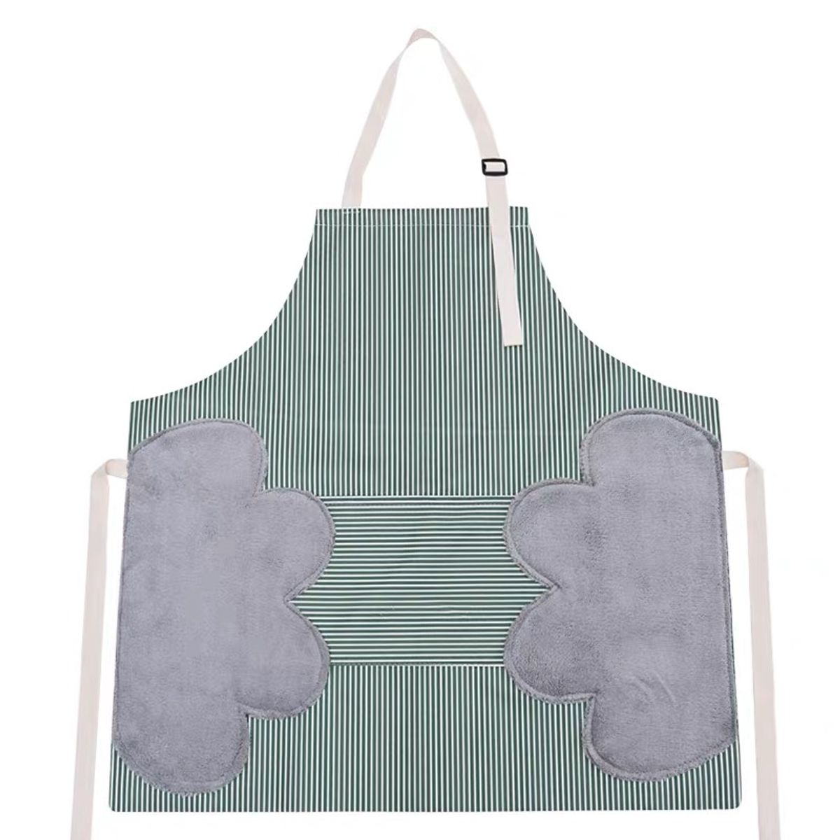GENERICO - Delantal De Cocina Impermeable Rayas Ajustable Con Bolsillo Verde