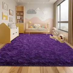 GENERICO - Alfombras Peludas Morado 200x240 cm Extra Suave