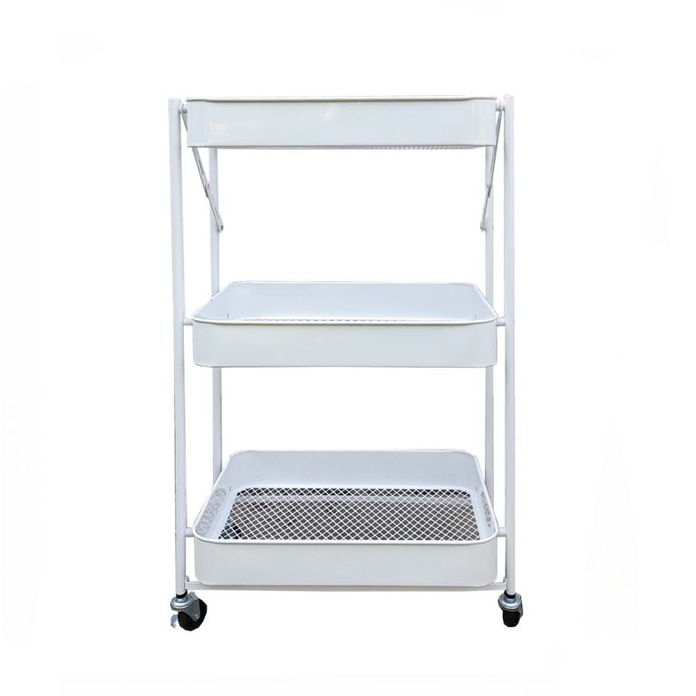 Carro Organizador Plegable con Ruedas Blanco