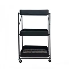 MOBITAT - Carro Organizador Plegable con Ruedas Negro