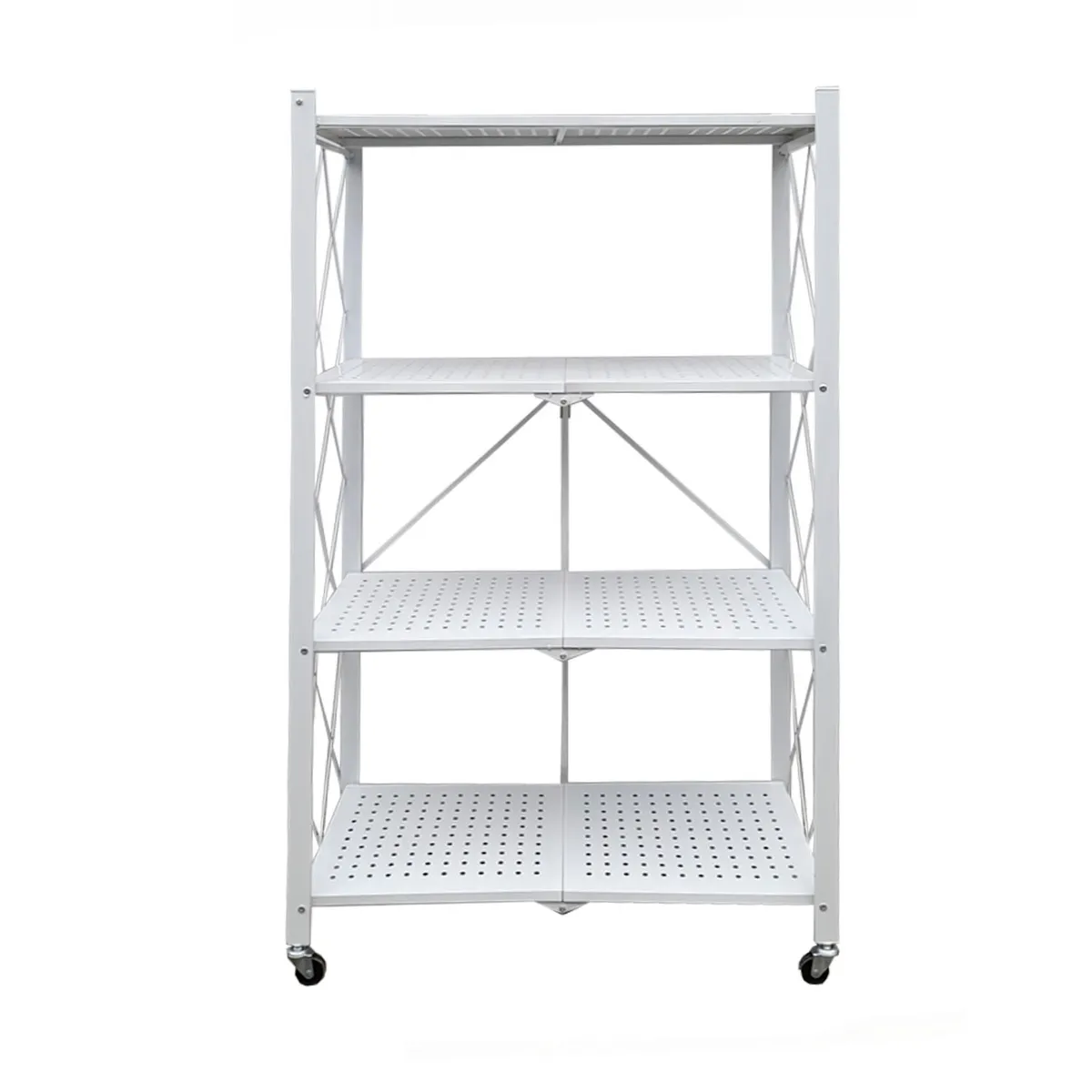 MOBITAT - Estante Plegable con Ruedas 4 niveles Blanco Mobitat